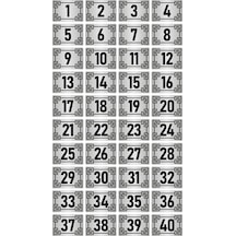 Metal Kapı Masa Dolap Numara Levhası 10x15cm Gümüş Renk 40 Adet (1…40)