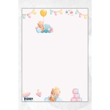 A5 Ayıcık Bloknot Çizgisiz Defter - 50 Yaprak - Memopad - Notepad - Not Defteri - Not Kağıdı Çok Renkli Çok Renkli