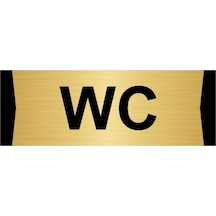Wc 5x20cm Altın Renk Metal Yönlendirme Levhası