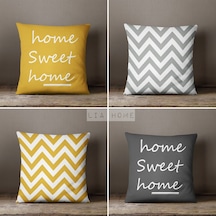 Çift Taraflı Home Sweet Home Yazılı Ve Zigzag Desenli Dekoratif 4