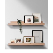 Ahşap Resim/çerçeve Duvar Rafı 2li Set 35x8