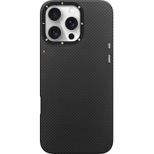 İphone 16 Pro Kılıf Magsafe Uyumlu Aramid Fiber Youngkit 1500d Kevlar Extreme Wing Serisi Siyah Siyah