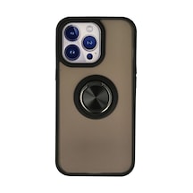 Apple Uyumlu   iPhone 13 Pro Kılıf Montreal Yüzüklü Silikon Kapak - Siyah