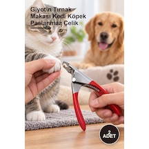 2 Adet Giyotin Tırnak Makası Kedi Köpek Paslanmaz Çelik