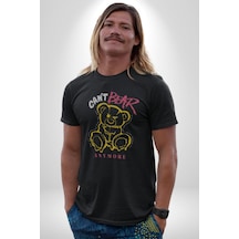 Daha Fazla Dayanamıyorum Teddy Unisex Unisex Siyah Organik Baskılı T-shirt Penye Yüksek Kalite Siyah