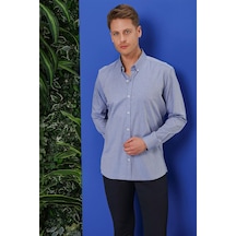 Efor Gk 678 Slim Fit Koyu Mavi Klasik Gömlek Koyu Mavi