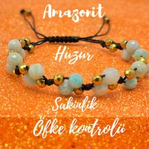 Yıldız Doğal Taş 6mm Ipli Amazonit Ayarlanabilir Ölçü Doğal Taş Bileklik Mavi