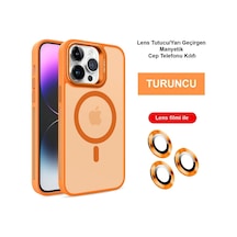 Joko Apple İphone 14 Pro Kılıf Flet Lens Magsafe Kapak - Turuncu 0.2M-Çok Renkli