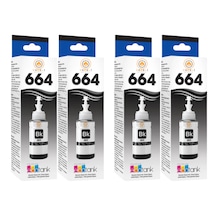664 Uyumlu Siyah Mürekkep 4 Adet Maksimum Verim L110 L120 L130 L210 L310 L355 L382 L565 4x70ml