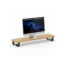 Prexua Upster Ahşap Monitör Standı - Ergonomik Monitör Yükseltici Safir Meşe - Siyah Ayak, Lar