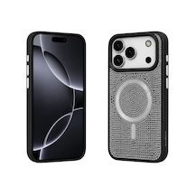 Nettech Apple iPhone 17 Pro Uyumlu Taşlı Seri Arka Koruma Kılıf - Siyah