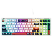 Everest Kb-98 Sılent Beyaz/mavi/kırmızı Sessiz Rainbow Q Membrane