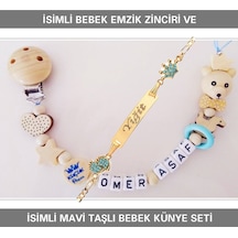 Sahi Aksesuar İsimli Bebek Emzik Zinciri Ve İsimli Bebek Künye Seti Bezyı602 Çok Renkli