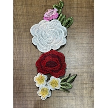 Nakış İşleme Çiçekli Yaka Dikiş Aksesuarı 22x20 Cm