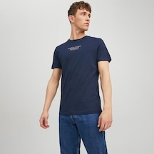 Jack & Jones Jack&jones Bluarchie Crew Neck Erkek Lacivert Yuvarlak Yaka Tişört