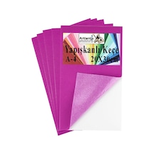Yapışkanlı Keçe A4 20x30 Cm 5 Li 1 Paket 2.0 Mm Kendinden Yapışkanlı Renkli Hobi Keçesi Elişi Keçe Kumaşı Anasınıfı Kreş Fuşya
