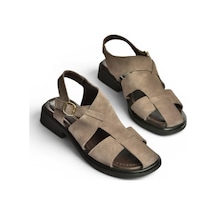 Fox Shoes Y291880002 Füme Hakiki Deri Süet Kadın Sandalet