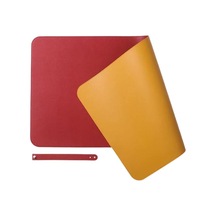 Sunnystore Pu Deri Fare Altlığı - 40x80cm - Koyu Kırmızı + Sarı - Wd0615p-31