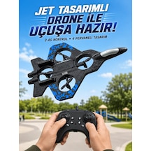 Ers Jet Tasarımlı Uzaktan Kumandalı Drone 4 Pervaneli 2.4g 360 Derece Takla Led Işıklı Uçak