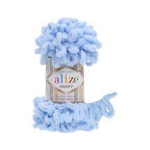 Alize Puffy El Örgü İpi, Parmak Örgü İpi 5 Adet Açık Mavi 183