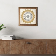 Şems Suresi Taş Duvar Tablosu Ahşap Çerçeveli Duvar Dekoru Wall Art 25x25cm W1-205 Diğer