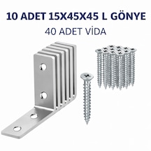 10 Adet 15x45x45mm Metal L Köşe Bağlantı Gönyesi Mobilya Dolap Sabitleme Bağlantı Aparatı Metalik