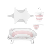 Hobby Life Katlanır Küvet Ve Bebek Yıkama Banyo Seti Pembe