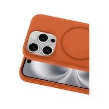 Joko Apple iPhone Uyumlu  15 Pro Max Uyumlu Kılıf Jully Magsafe Kapak - Turuncu