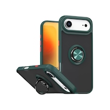 Newface Apple iPhone Uyumlu 17 Air Montreal Yüzüklü Silikon Kapak - Yeşil Diğer