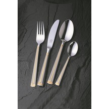 Nıcole Mat Altın Solingen 96 Parça Kutulu Çatal Kaşık Bıçak Seti Altın