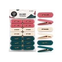 16pcs Çamaşır Mandalı Renkli Plastik - Kabartma Desenli 5468 Çok Renkli