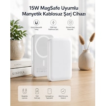 15w Magsafe Uyumlu Manyetik Kablosuz Powerbank 5000 Mah Çoklu Renk