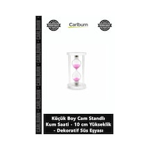 Özel Üretim Modern Estetik Küçük Boy Cam Standlı Kum Saati 10 Cm Yükseklik Dekoratif Süs Eşyası