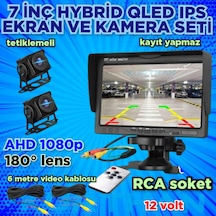 2 Adet Ahd 1080p 180 Derece Geniş Açılı Kamera Ve 7'' Qled Ekran