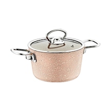 3111 2 Parça Bio Granit Mini Tencere 14x8 Cm Sütlü Kahve Rengi Sütlü Kahve