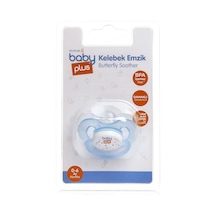 Baby Plus Tekli Damaklı Mavi Bebek Emzik 0-6 Ay Mavi