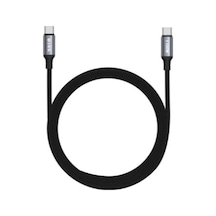 S-link Armor Cc-0100 100w 1.2m Type-c To Type-c Pd Örgülü Metal Başlıklı Siyah Hızlı Şarj Kablosu