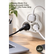 3 Adet Grup Priz Papatya Model 3'lü Çıkış, Kompakt Çoklu Priz, Ev Ofis Power Strip