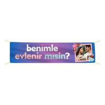 Kişiye Özel Resimli Benimle Evlenir misin? Kumaş Pankart