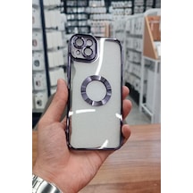 Apple Uyumlu iPhone 15 Plus Kılıf Köşeleri Renkli Şeffaf Kamera Korumalı Silikon Luxury Kapak
