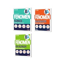 Fenomen Okul 2024 8. Sınıf Lgs Türkçe + Matematik + Fen Bilimleri A Soru Bankası Seti 3 Kitap