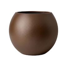 Tr Zevli Dekoratif 27l Küre Saksı Ø35 Cm Kahve Çekirdeği Beton Görünümlü Modern Salon Ve Bahçe Saksıs Genel