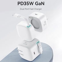 Usams Us-cc203 Smf Serisi Pd35w Çift Tip-c Bağlantı Noktalı Gan Hızlı Şarj Cihazı, Abd Tak Siyah