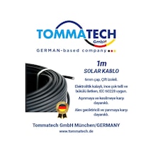 6mm Solar Güneş  Paneli Kablosu Siyah 1m