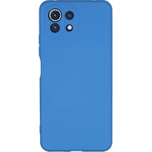 Newface Xiaomi Mi 11 Lite Kılıf Nano İçi Kadife Silikon - Mavi Resimdeki