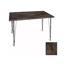 Premıum Mutfak Masası 70x120 Esb Werzalit, Wermodin Ve Allzalit Tabla - Metalic Oxid 3 Çok Renkli