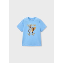 Mayoral Erkek Çocuk Baskılı T-shirt Mavi - 3064