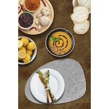 Gri Keçe Amerikan Servisi, Desen Kesim Supla 12'li Servis Takımı -0481 Gri