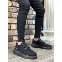 Ba0302 Boa Kalın Taban Bağcıksız Tarz Casual Siyah Siyah Erkek Ayakkabı 001