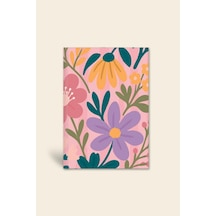 Bloom Garden Ciltli Defter Çizgili Pembe 13x18 Cm Çok Renkli